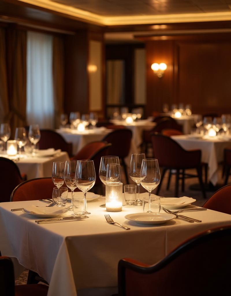 Intimate private dining experience aboard a luxury cruise